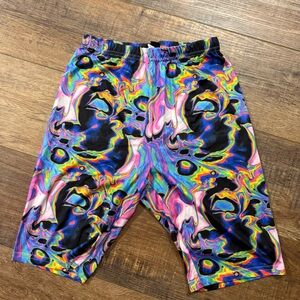 bicycle shorts oil spill groovy psychedelic maximalist size S women’s bike